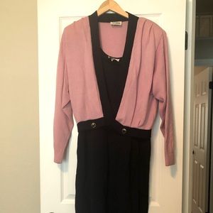 Beautiful St. John Knit Jacket Dress Navy & Mauve
